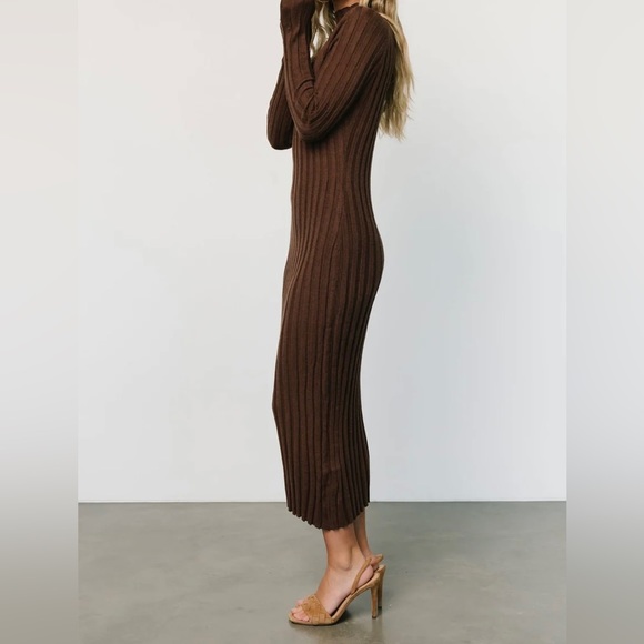 NWT- Baltic Born Chocolate Ribbed Sweater Dress S - Picture 3 of 7
